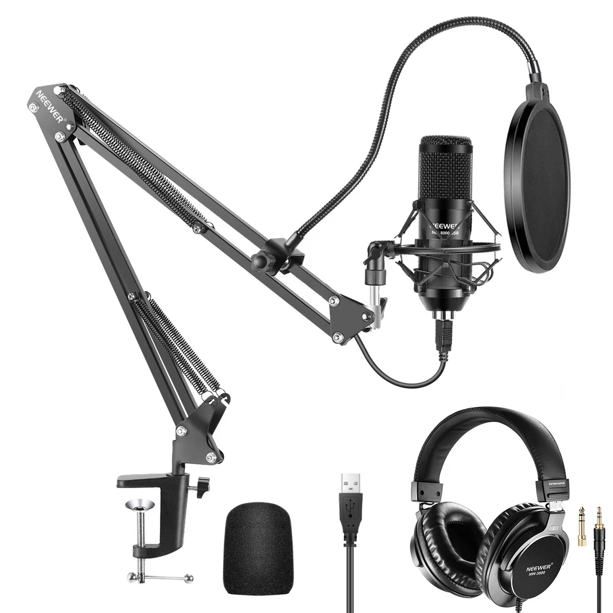 Usb microphone headphones clearance