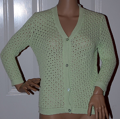 New $1270.00 Jil Sander Mint Green Cardigan Sweater NWT Luxury 36 Italy Sale