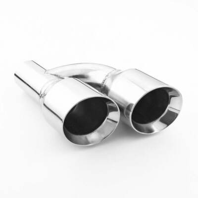 Slant Staggered Dual 4'' Outlet Offset 2.5'' Dual Wall Stainless Steel Exhaust Tip