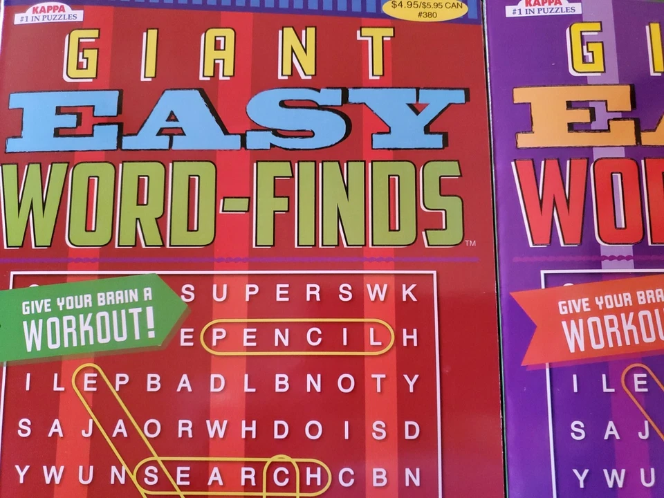 2 GIANT EASY READ WORD FIND BOOK LOT KAPPA PUZZLE FIND BOOKS VOL 37 & 38 BRAIN - Image 2 of 4