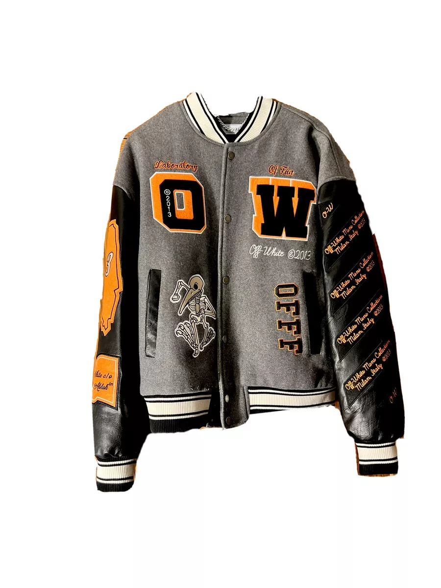 Off-White Black & Off-White Varsity Bomber Jacket. Off-White