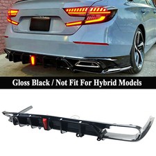 For Honda Accord 2021-2022 Gloss Black Rear Bumper Lip Splitter Spoiler Diffuser