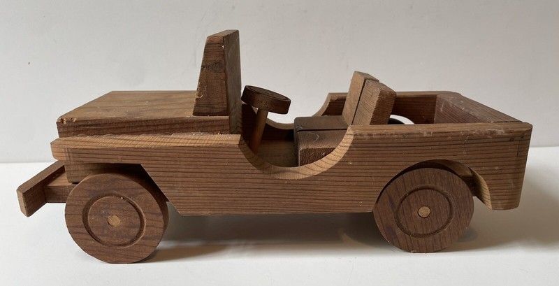 Vintage Wooden Jeep , Teacher Toys