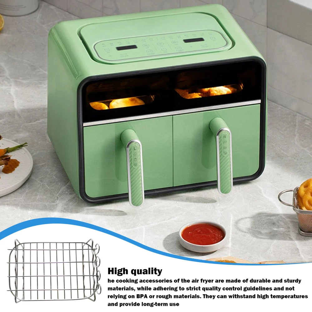 Air Fryer Rack Stainless Steel Double Basket Grill Sticks Accessories For Ninja