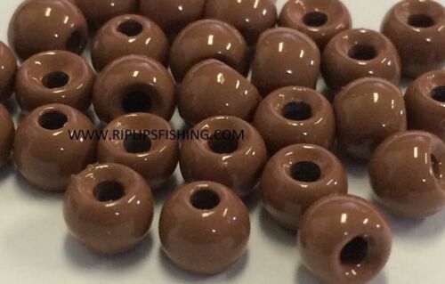 BRASS FLY TYING BEADS BROWN 4.5 MM 3/16" 200 COUNT - Picture 1 of 1