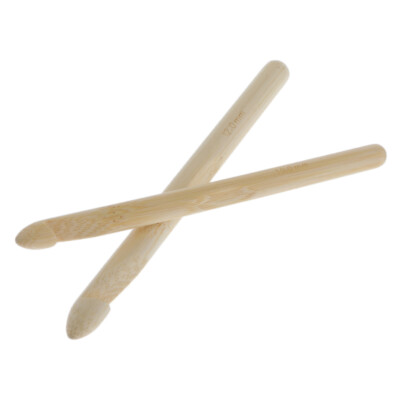 2x Holz Häkelnadel Chunky Garn Nadel Stitche Sweater Weaving DIY Tool 10 / 12mm
