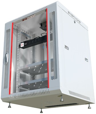15U Wall Mount Server Rack Network Cabinet Data AV 24-inch Depth Locking GREY