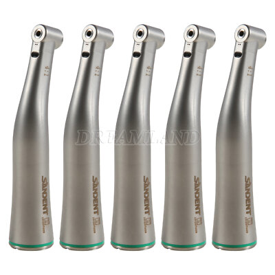 5* Dental Winkelstück 4:1 Grün Fiber Glass Contra Angle mit Licht Inneres Wasser