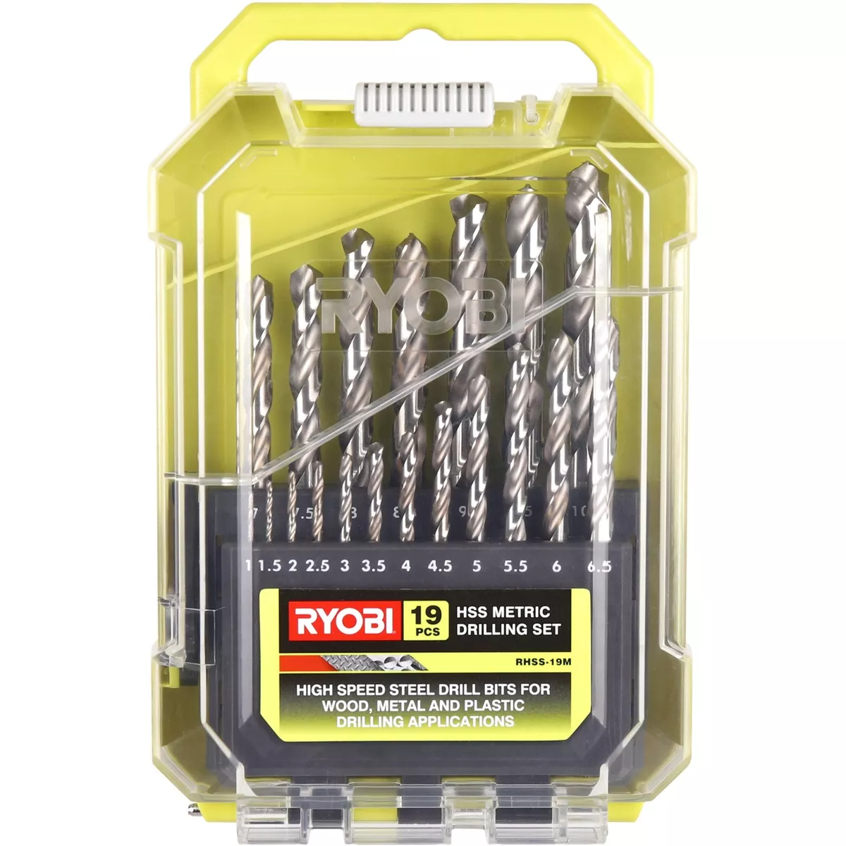 Ryobi 19 PIECE METRIC HIGH SPEED STEEL DRILL BIT SET RHSS 19M