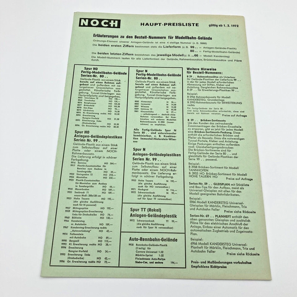 Noch Model Train and Railroad Accessories New Products and Pricelist 1972 German - Image 3 of 4