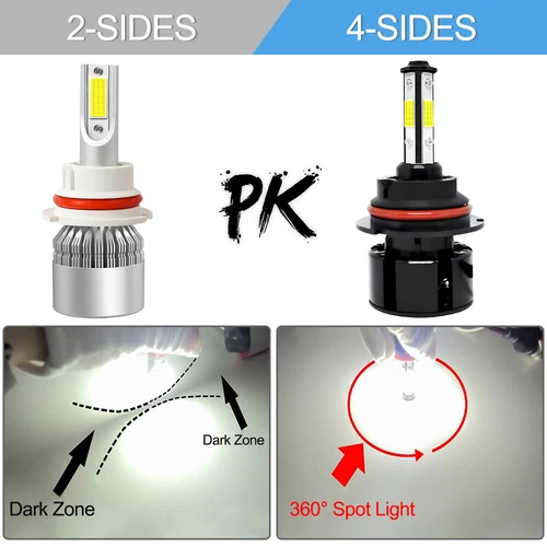 2x 9007/HB5 LED Headlight Bulbs Kit 6500K White High Low Beam Light Super Bright - Picture 2 of 12