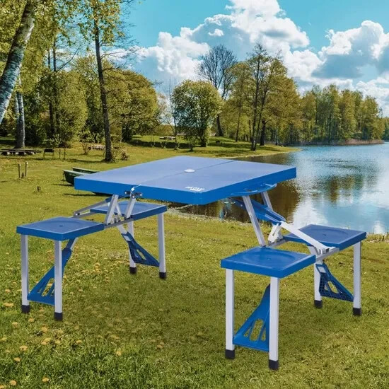 Ensemble Table de Camping et 4 Tabourets Gain de Place pour Voiture - 2