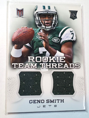 Geno Smith 2013 Panini Momentum Rookie Team Threads Dual Jersey Patch 291/399