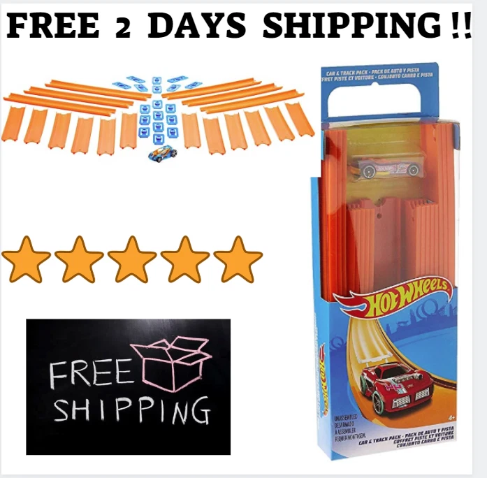 Hot Wheels Track Builder Kit Kids Play Set Straight Track Car Boys Toy New