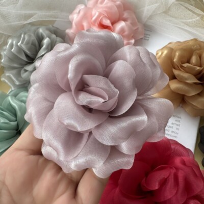 satin flowers for dresses 9mm / 0.35" Tiny Satin Fabric Flowers, in 12 Colors, Sew on Flower, Wedding Dress Applique, Mini Floral Decor for Doll Dress, 20PCS / 100PCS