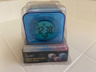 Equity -Digital Mood Light Alarm Clock 30160 BLUE (New) Snooze 