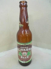 CHIEF OSHKOSH 12 OZ. BEER BOTTLE~OSHKOSH BRG,OSHKOSH,WIS #35