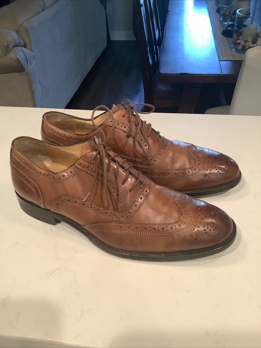 Saks Fifth Avenue Mens Truman Italian Leather Wingtip Oxfords Size