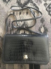 Jay Herbert NEW YORK Vintage Leather Croc Embossed Crossbody Handbag Clutch