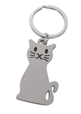 Broche Chat Mignon - Acier Inoxydable - Blanc Ou Noir - Bijou Fantaisie - NEUF