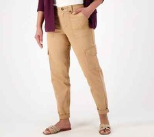 Candace Cameron Bure Regular Utility Pant-Warm Tan-Reg 2 A544120 NEW
