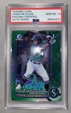 2022 Bowman Chrome Green Shimmer /99 Jonatan Clase Auto PSA/DNA 10 GEM MINT