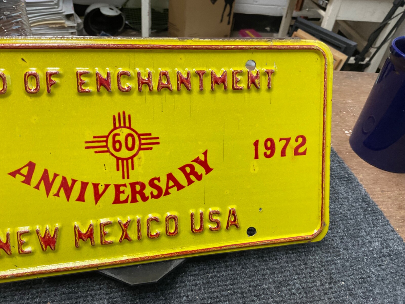 License Plate Vintage New Mexico 60 Anniversary “Enchantment” 1972