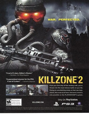 2009 Sony PlayStation Killzone 2 First Person Shooter Video Game Print Ad/Poster