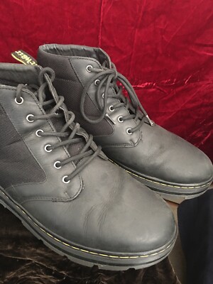 Dr. Martens Bonny II Two Tone Canvas Leather Lace Up Boots, Men’s Size 9 Dr. Martens Boot Bonny II Mens Black Canvas Lace Up Shoes  main image 2