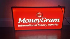 Light Up LED Store Advertising Sign Double Sided MoneyGram 2001* - 25" x 12"