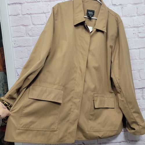 NEW Dennis Basso Women's Jacket Size 2X Beige Leopard Print Lined Snap Closure - Picture 4 of 8