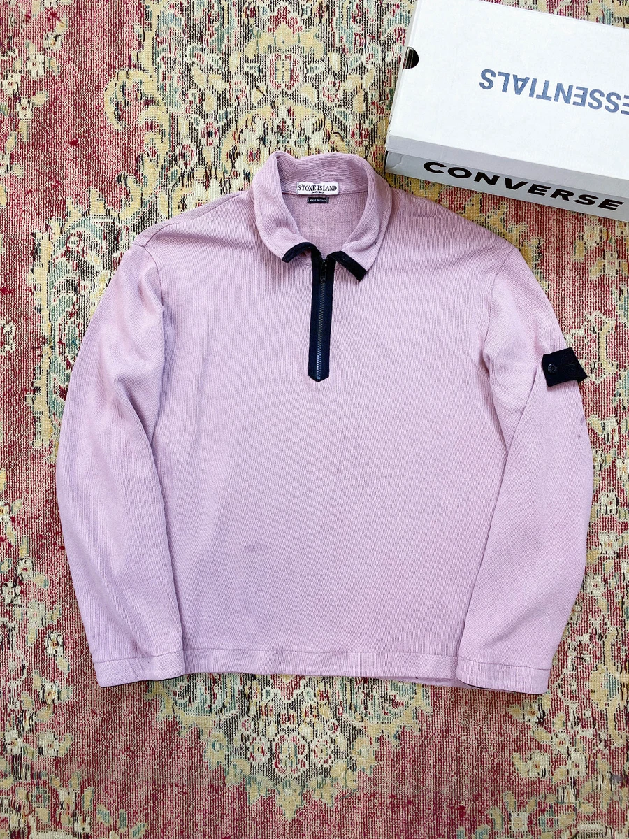 Stone Island 2004 Vintage Custom Men s Pink Half Zip Pullover
