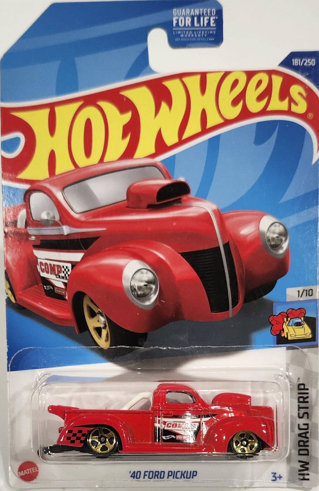 Hot Wheels 2022 HW Drag Strip 1/10 '40 Ford Pickup #181/250 Red - New