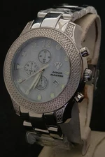 Men's Aquamaster Genuine Diamonds  Chronograph Quartz Watch.FREE  SHIPPING.