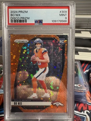 2024 Prizm Bo Nix Rookie Orange  Disco Color Match PSA 9.
