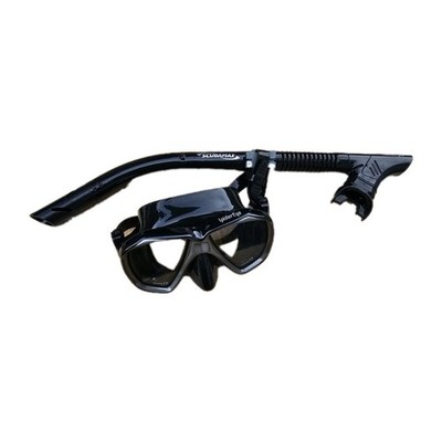 ScubaMax Spider Eye Mask & Reflect Drive Pro Snorkel Set Black Adult Dive Gear