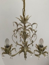 3 Light Chandelier. Ceiling light white/gold Laura Ashley