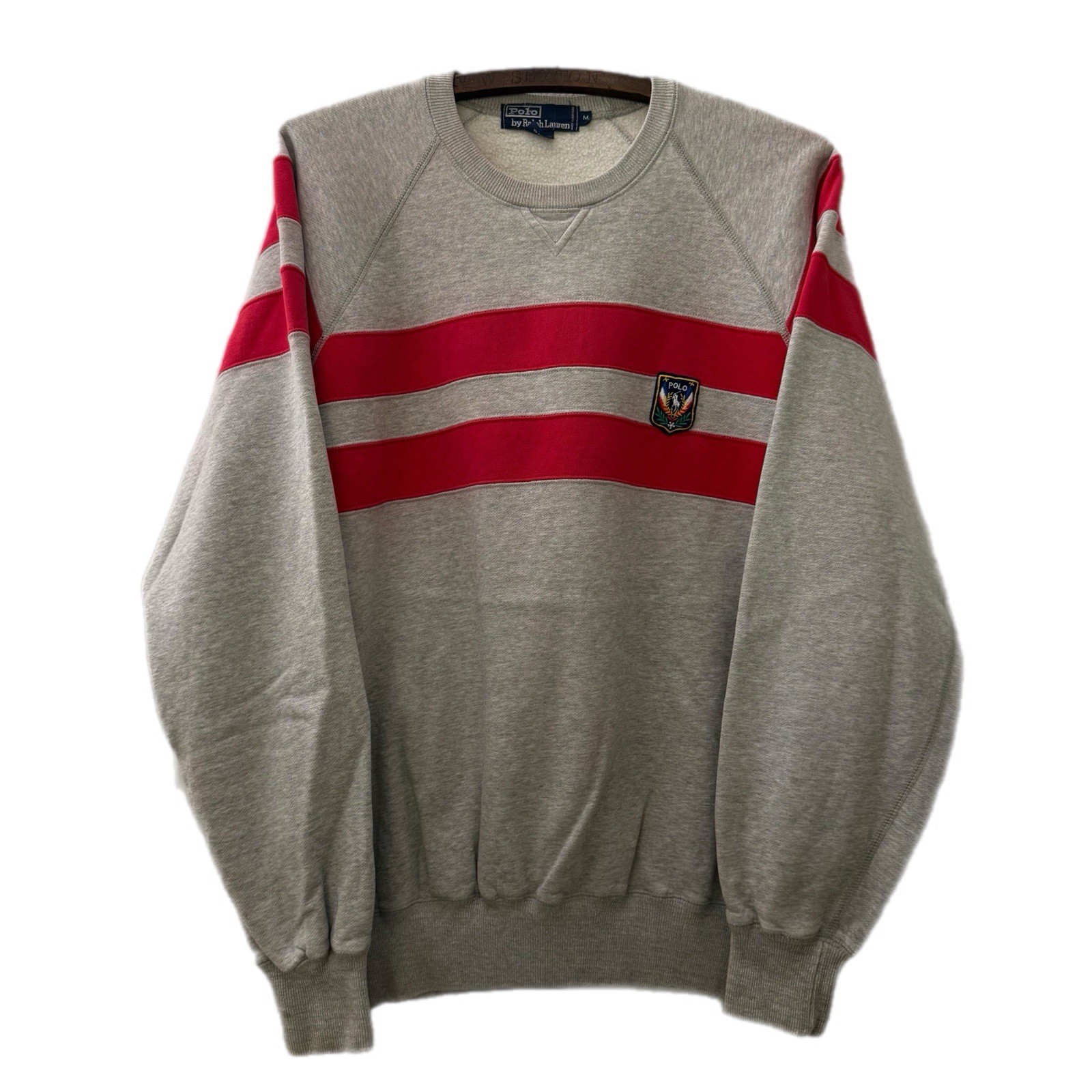 Vintage 1990s Polo Ralph Lauren Uni Crest Sweatshirt Gray Ski Crest Stadium