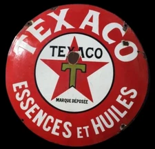 PORCELAIN TEXACO ENAMEL SIGN 30X30 INCHES