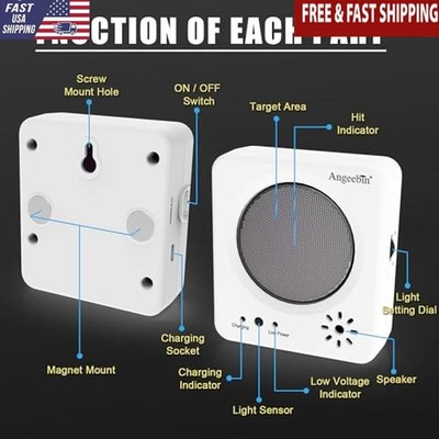 Laser Training Target Various Calibers Rechargeable 5 Difficulty Options White