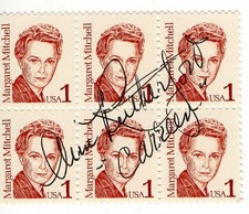 Ann Rutherford Autographed Postage Stamp Strip Gone with the Wind JSA QQ62924