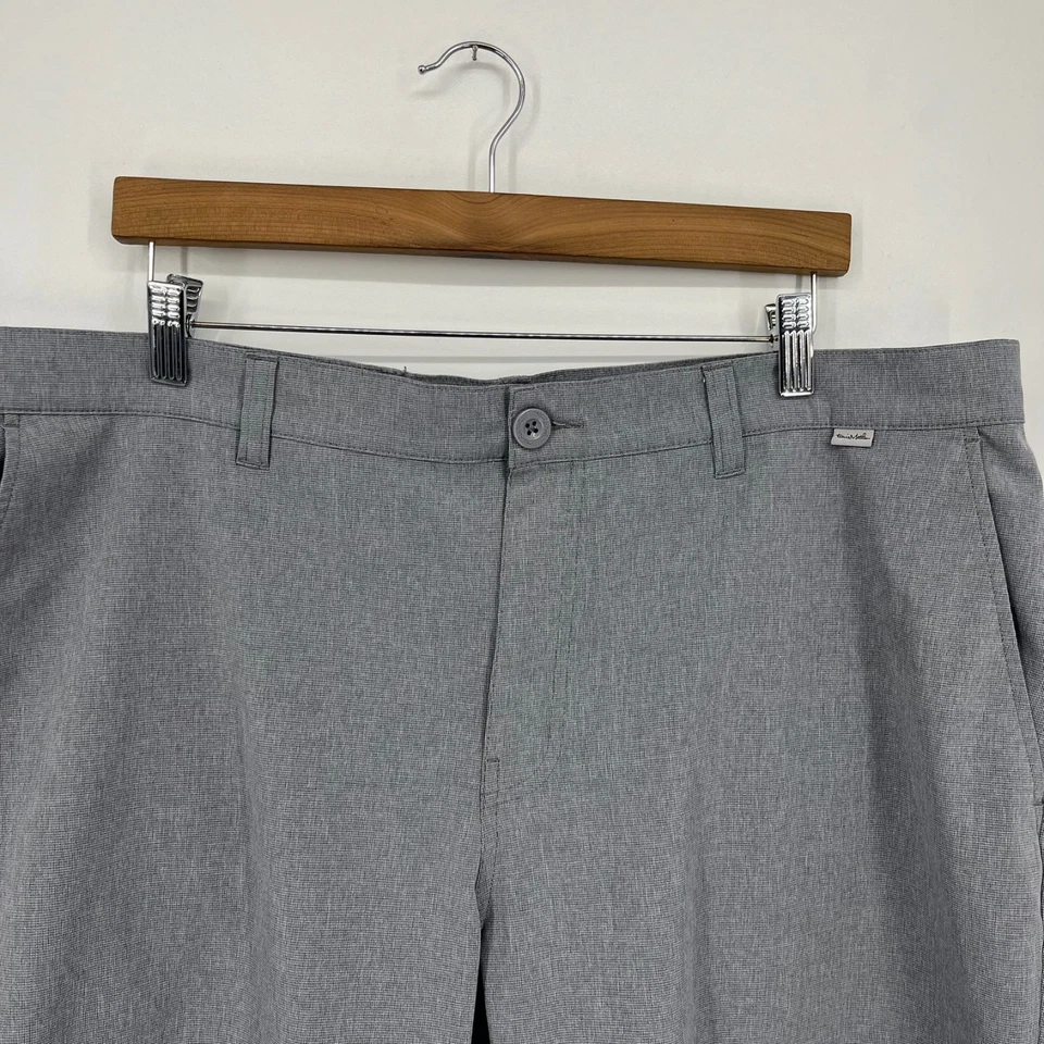 Travis Mathew Chino Shorts Men's Size 40 Gray Solid Golf Zip Fly Logo - Image 2 of 4