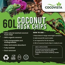 60L Coconut husk chips Blocks | Peat-Free Natural |Growing Media