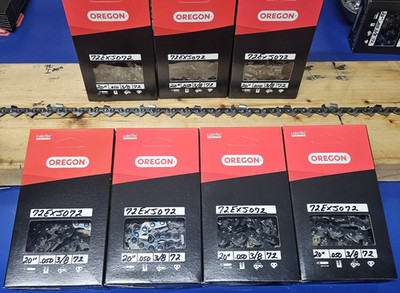 7 PK Oregon 72EXJ072G PowerCut Chains 3/8'' Pitch .050'' Gauge 72 Drive Links 20''