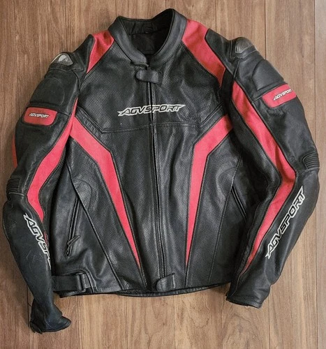 AGV Sport Motorcycle Leather Jacket Men's Sz 62 W/Carbon Fiber Shoulder Sliders  - product listing photo