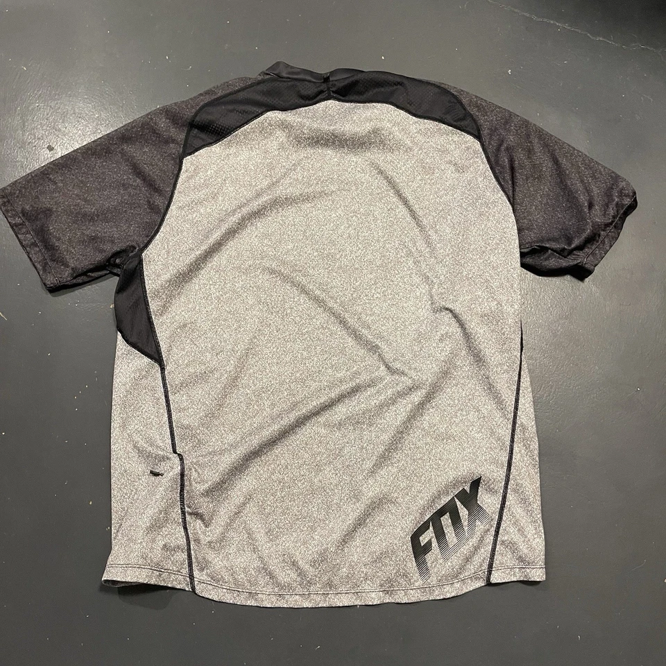 Camiseta deportiva Fox Racing para hombre grande gris indicador cremallera bolsillo motocross equitación Foto 2 de 4