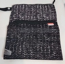 Skip Hop Wet/Dry Bag Black White Chevron Style Fold Over Stroller Attachment