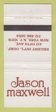 Matchbook Cover Jason Maxwell Regent International Corp New York Ciyu 30 Strike