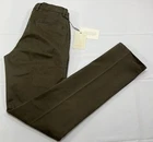 Suit Supply Men’s Trousers Olive Green Porto 100% Cotton Size 46/30 34” Ins NEW