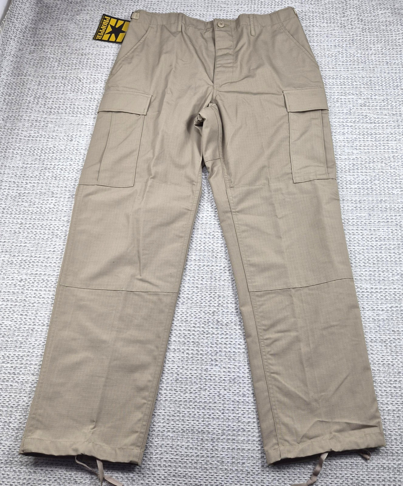 Ripstop Trousers Mens Medium 33x30 Beige Cargo Tactical